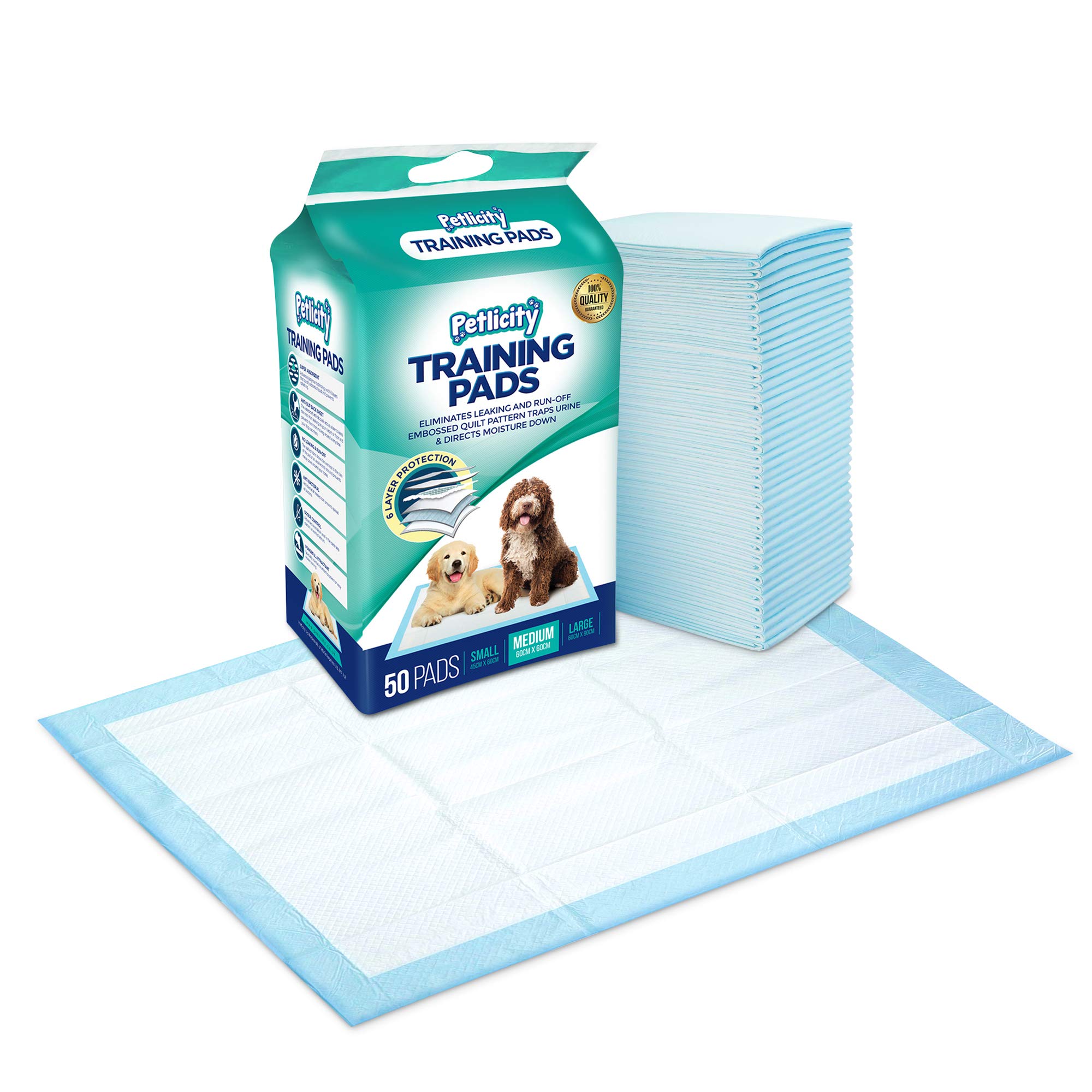 FiNeWaY@ MEDIUM PUPPY TRAINER TRAINING PADS TOILET PEE WEE MATS DOG CAT 60x60CM (50)