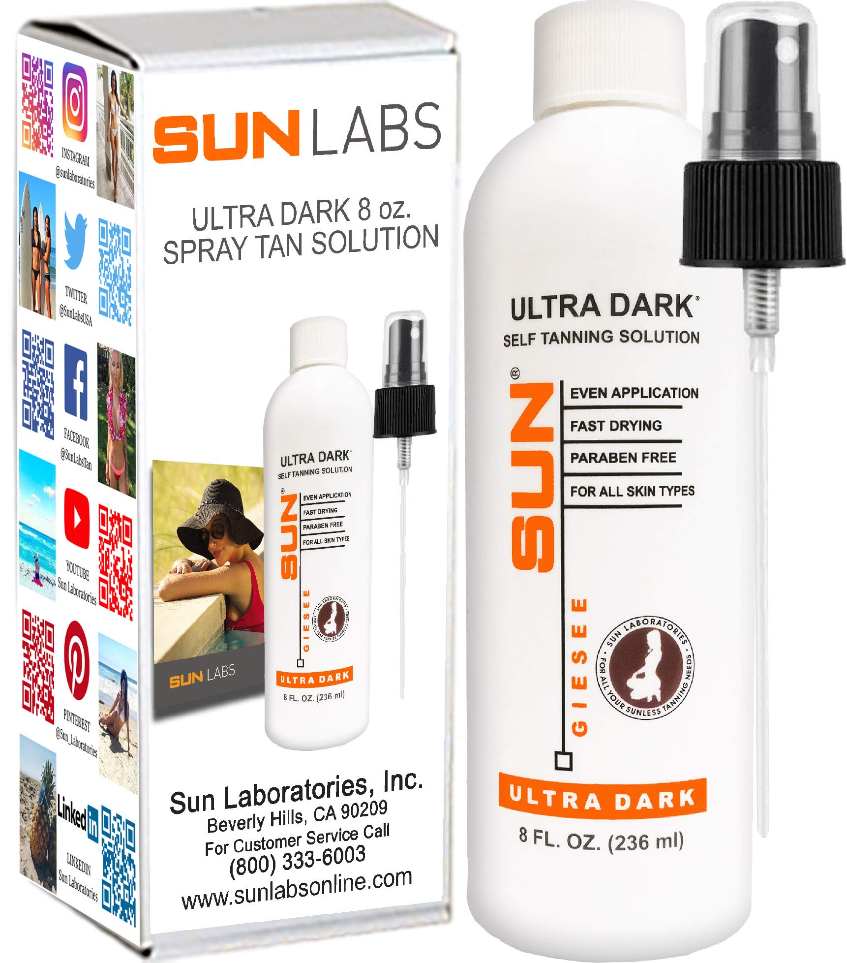 Sun Labs SelfTanning Spray Can, 6 oz., Ultra Dark Body