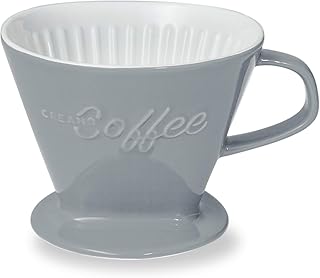 Creano Porzellan Kaffeefilter, Filter Größe 4 (Steingrau) In 6 Farben erhältlich