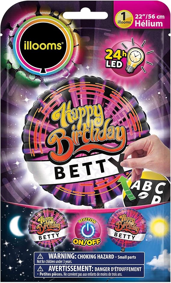 illooms LED Light Up Foil Style Balloon Personalised Happy Birthday
