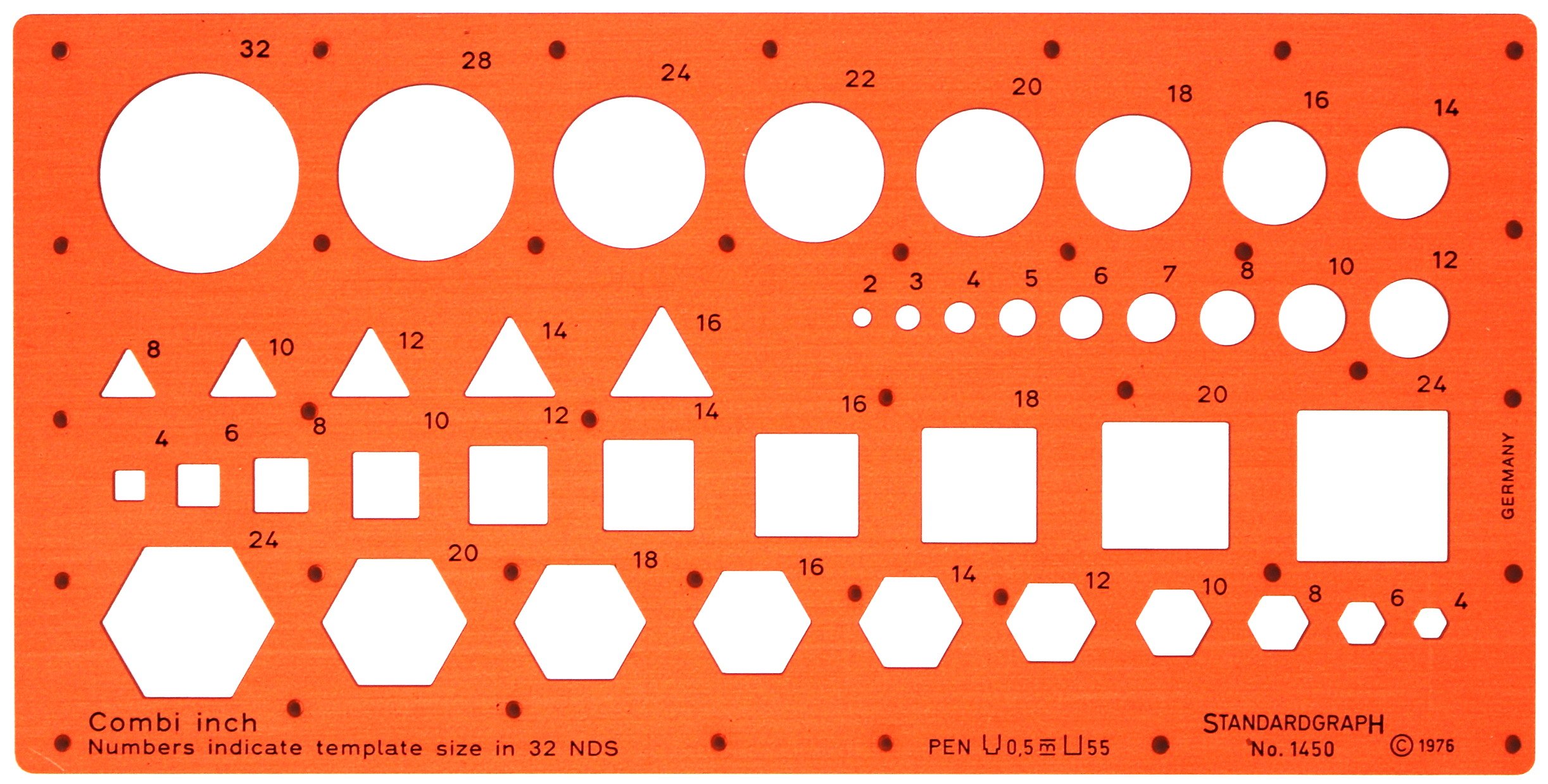 Buy Imperial 32nds 1 32 Circle Triangle Square Hexagon Drawing 