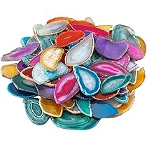 mookaitedecor Polished Agate Light Table Slices,Geode Agate Slab