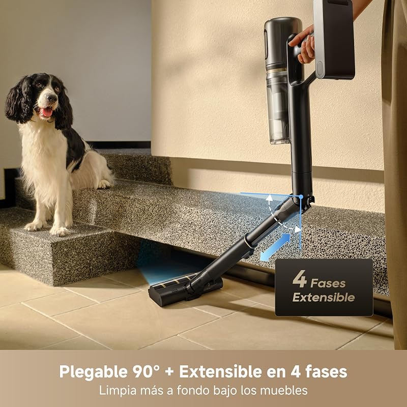Aspirador sem fios V20 Pro-A, Limpeza de Bordas a 0 mm, Sem Emaranhados, Limpeza de Pavimentos Duros e Carpetes, Sucção 24000 PA/210 AW, Autonomia Máxima de 90 min, Limpeza de Pelos de Animais