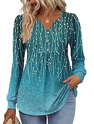 Zeagoo Ladies Long Sleeve Blouses Floral Boho