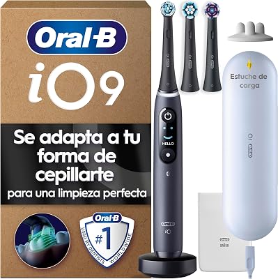 iO 9 Cepillo de Dientes Eléctrico con 3 Cabezales, Negro
