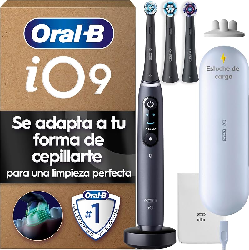 iO 9 Cepillo de Dientes Eléctrico con 3 Cabezales, Negro