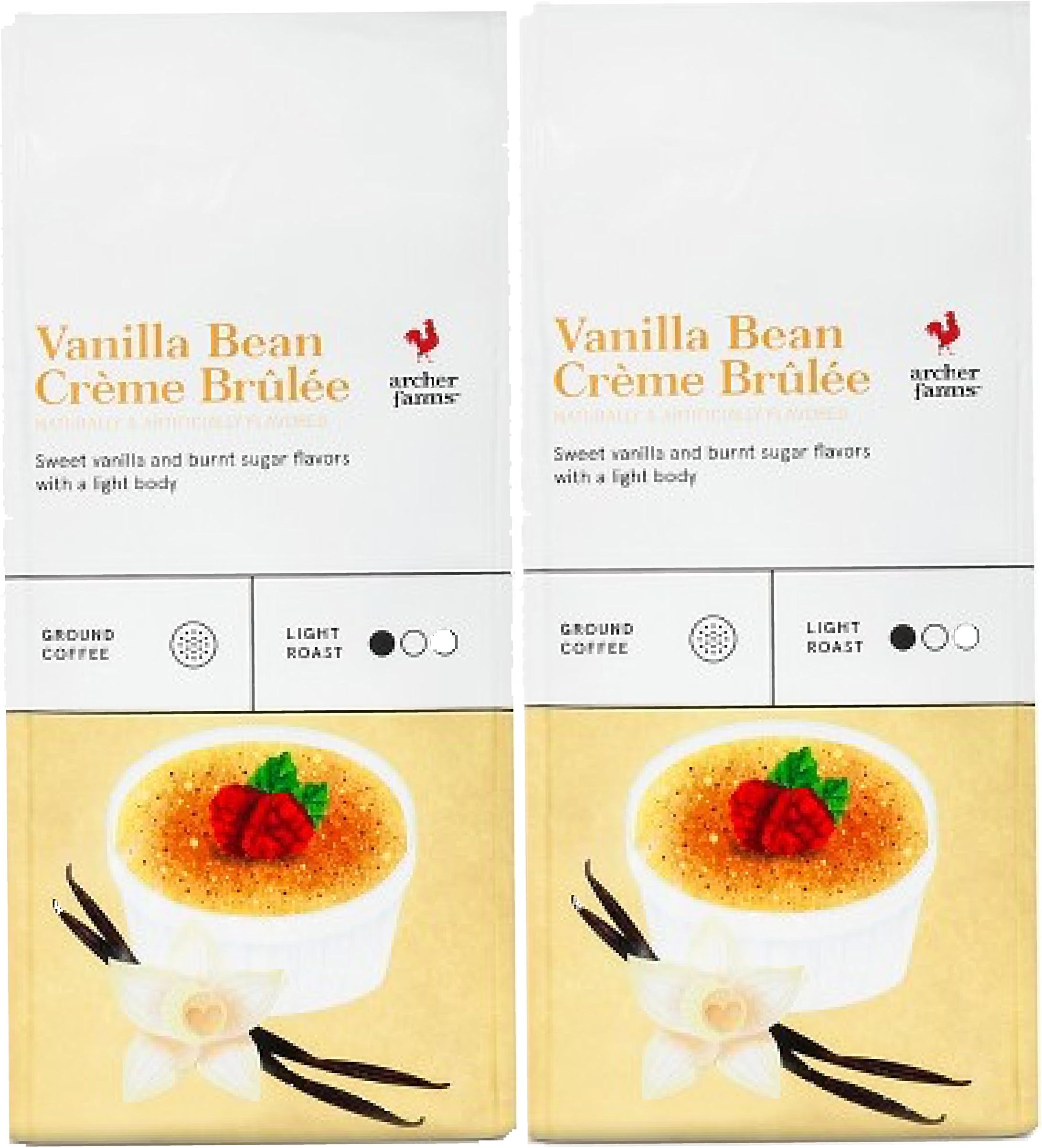2 Pks Archer Farms Vanilla Bean Creme Brulee Ground Coffee -12 oz EA