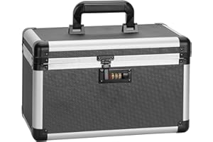 GODLONSEN Medicine Lock Box - Safe Combination Lock Box,【Small】 10 x 6 x 6.7 Inch, Medication Lock Box, Medicine Lock Box with Code, First Aid Safe Medication Storage Box - Tactical Black