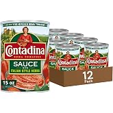 Contadina Tomato Sauce with Italian Herbs, 15 oz (Pack of 12 Cans)