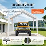 VEVOR 10x20ft Carport Replacement Canopy Cover Heavy-Duty Waterproof White view 6