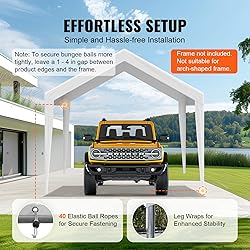 VEVOR Carport Replacement Canopy Cover 10 x 20