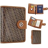 Passport Holder for Travel, RFID Blocking Leather Airtag Wallet for Women Men, Large Passport Cover Essentials Gift, Tickets, Cash, Photo, Sim Card Pen Slot - Brown