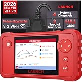 Launch OBD2 Scanner Creader VII+ V3.0 2026, 4 Systems, 3 Resets Code Reader | Oil/Throttle/SAS Reset, Read/Clear Engine/ABS/SRS/Transmission Fault Code Car Scanner Support Full OBD2, Lifetime Free Update