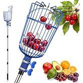 Ginbel Direct Fruit Picker with Basket, 40&ndash;100 Inch Adjustable Pole | Tree Fruit Picker Tool, for Apple, Avocado, Cherry, Citrus, Lemon, Mango, Orange, Peach, and More