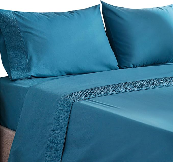 Bedsure 4Piece Queen Bed Sheets Set, Teal Soft Brushed Microfiber
