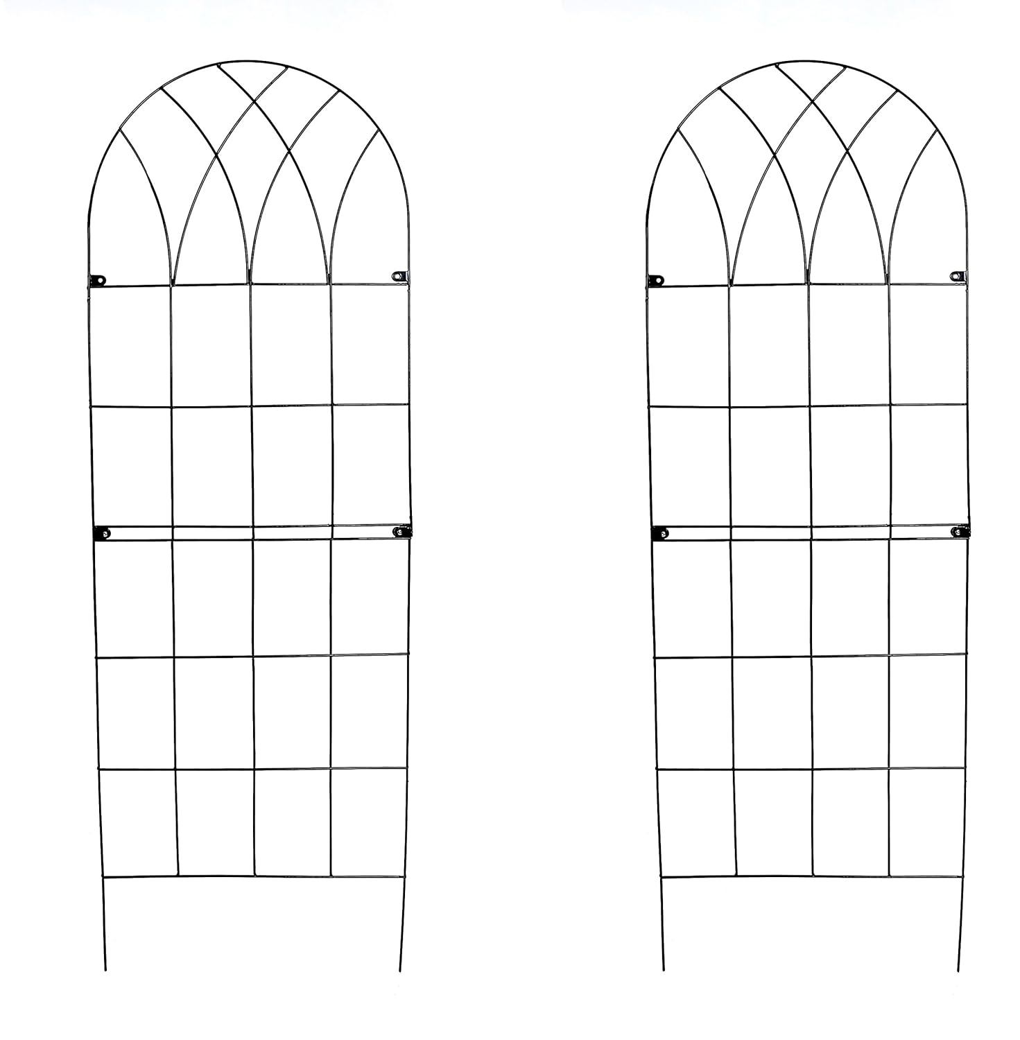 2 x Large Metal Garden Trellises 1.8m high Wall Climbing Plant