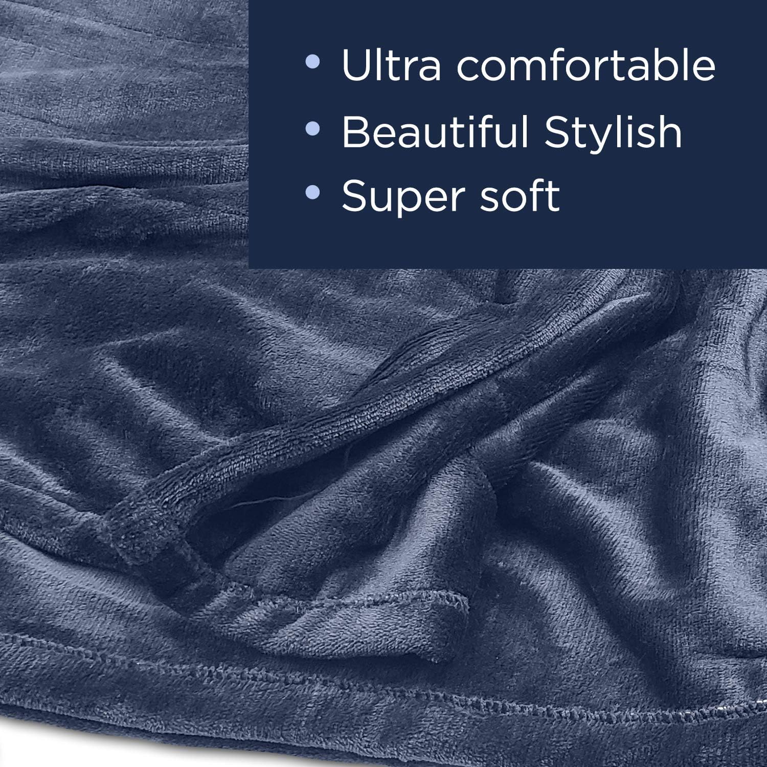 Dr Relief Electric Heated Throw Blanket Fleece with Controller, 4 Hours Auto Shut-Off, Fast Warming, Full-Body Comfort, Luxuriously Soft, Machine Washable, 50" x 60", Micromink for Cozy Couch or Bed: Kitchen & Dining
