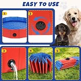 DASBET Foldable Dog Pool 80x20cm PVC Paddling Pool Collapsible Red view 6