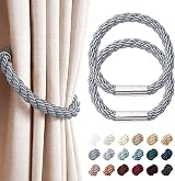 Pretty Jolly 2 Pack Magnetic Curtain Tiebacks Dark Grey Modern Drape Holdbacks