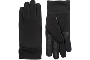 isotoner Men’s Tech Stretch Touchscreen Texting Double Lined Cold Weather Gloves with Water Repellent Technology