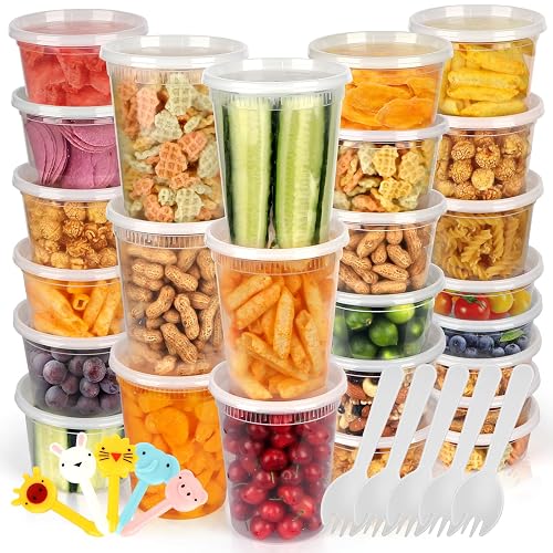 ZIZOTI [50 Pack, 8oz, 16oz, 32oz] Food Storage Containers with Lids ...