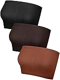 Geyoga 3 Pcs Bandeau Bras Women Stretch Strapless
