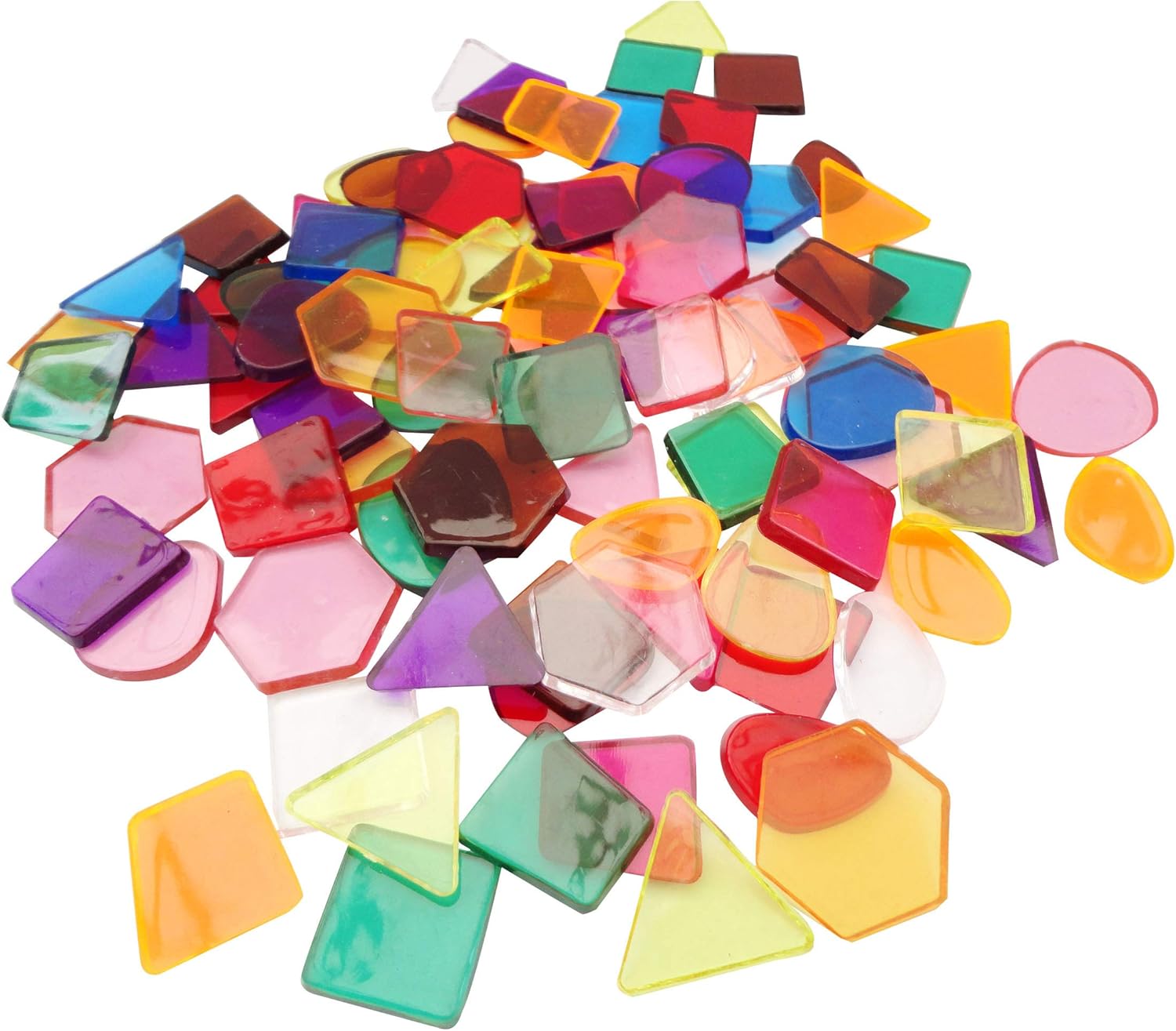 Clear Colour Translucent Mosaic Plastic Shapes Tiles Art & Craft
