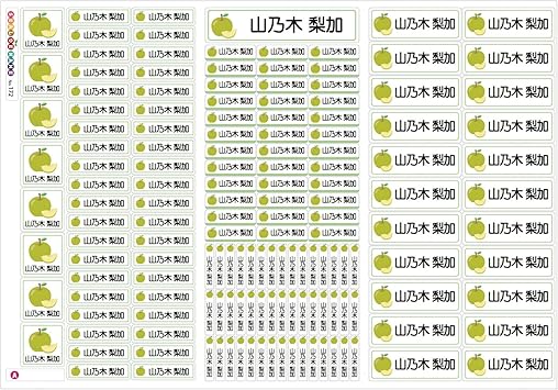 Amazon お名前シール 耐水ラミネート 青りんご りんご 最大172枚入 クラス名ok 洋服タグもok ナイロン可 綿不可 入園 入学準備に イラスト入りで文字の読めない幼児でも絵柄で判断できるネームシール クラス名okで食洗機 レンジ対応 カット済ですぐ使え