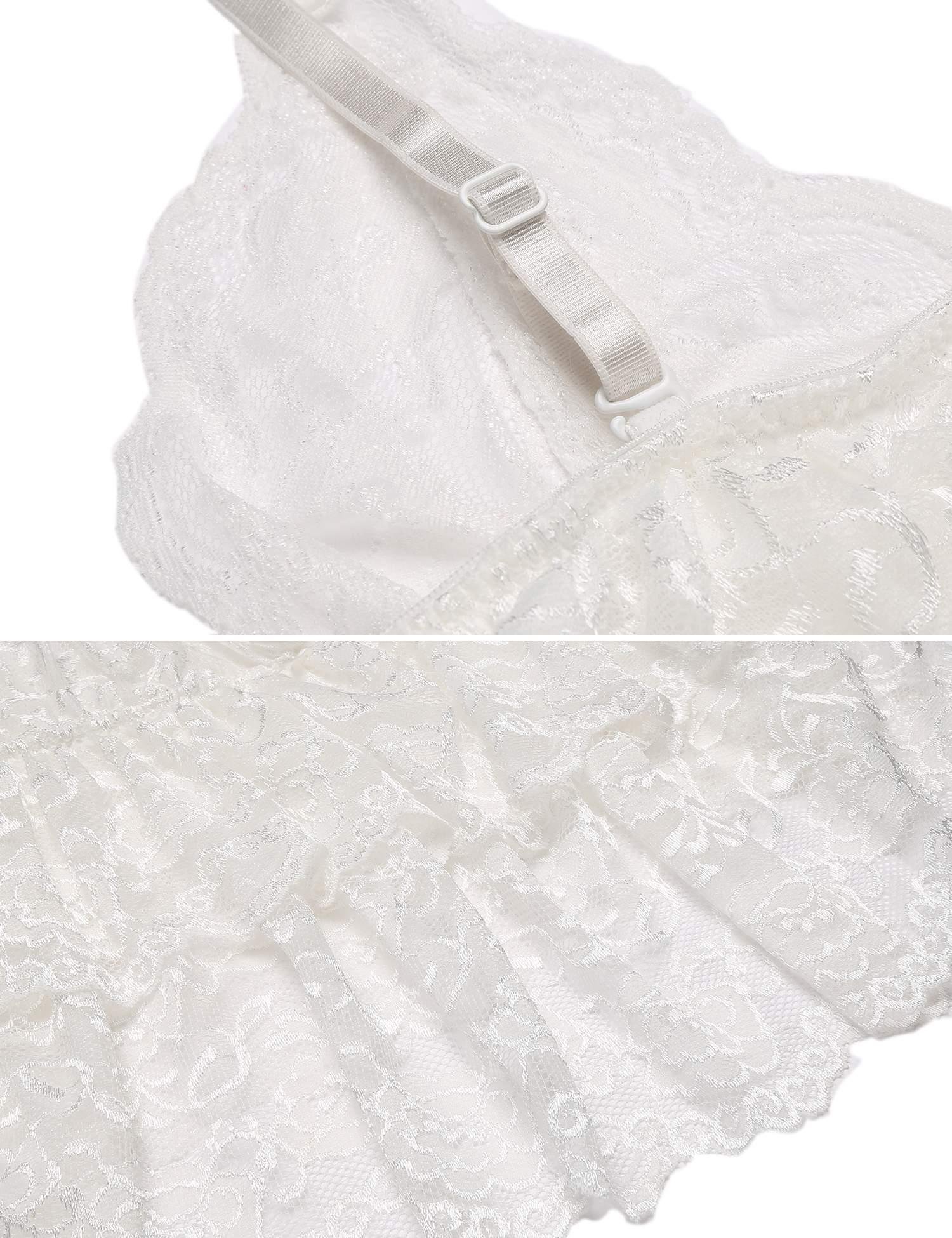 Avidlove Women\'s Sexy Sleeveless Pajamas Set Lace Camisole Sleepwear(White,XXL)