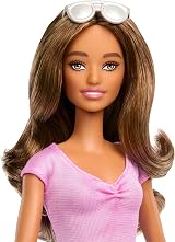 Barbie Fashionistas Doll #228 Blind Barbie with Cane Sunglasses Pink Top Skirt view 3