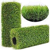 NINXANG Artificial Grass Rug Outdoor Indoor 6FTX12FT Fake Grass Carpet Green Synthetic Grass Pet Turf Realistic Faux Grass Rug with Drain Holes for Garden Lawn Landscape Balcony Home Decor Patio
