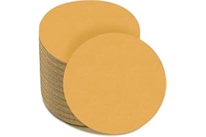 6 Inch - No Hole Hook and Loop Sanding Discs 220 Grit, Random Orbital Sandpaper for Automotive and Woodworking - 100 Pack
