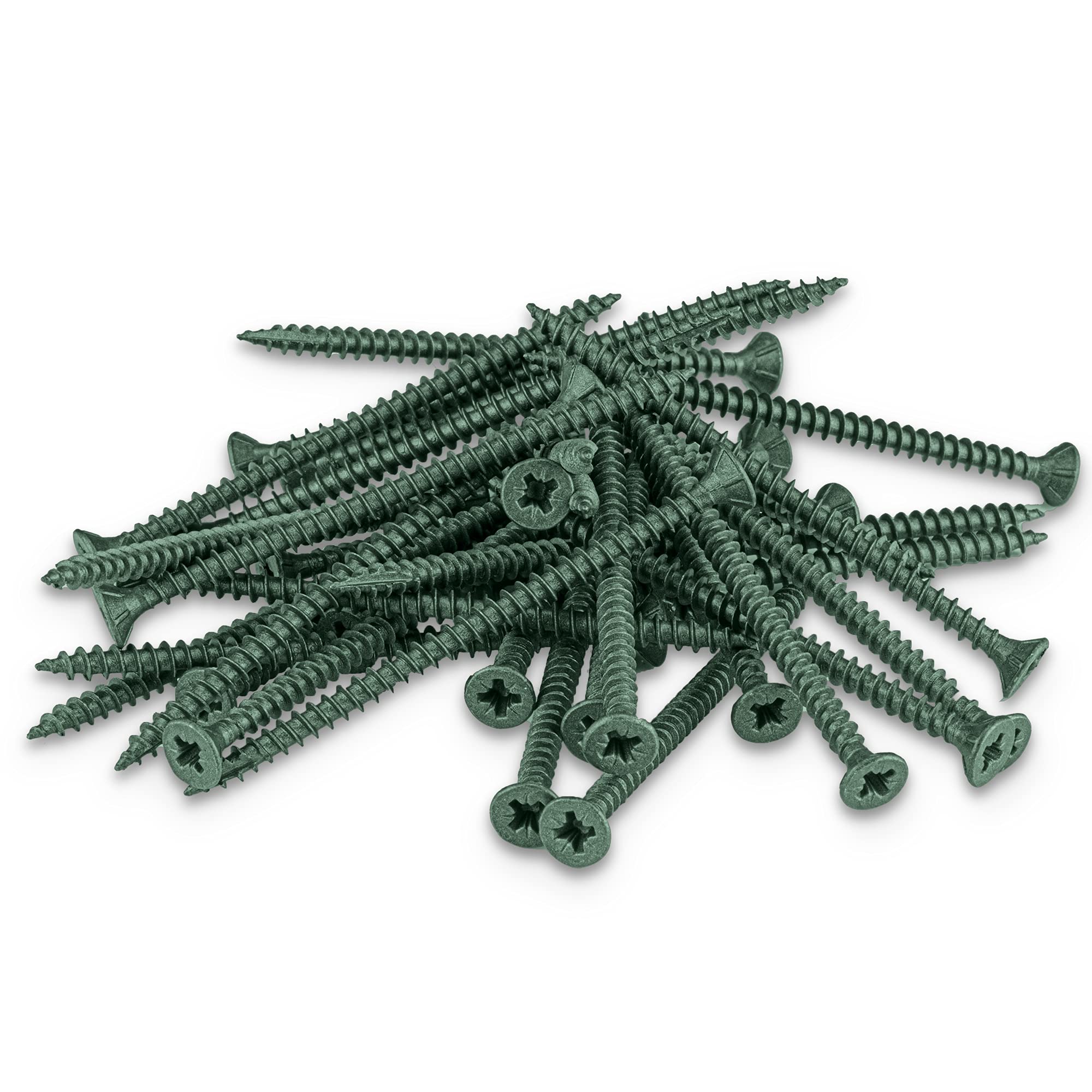 SEQUAL Ultimate Multipurpose Decking Screws M4 x 60mm (Box of 200), External Wood Screws, Carbon Steel Deck Screws, Countersunk Green Screws, Ideal For Decking, Fence, Floorboard, Hard And Softwood.