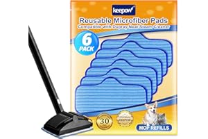 KEEPOW Washable Microfiber Pads Compatible with Dupray Neat Steam Cleaner, Steam Mop Pads Accessories for Dupray Neat Steam Cleaner, 6 Pack Reusable Steamer Pads Replacement