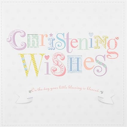 Hallmark Biglietto Di Auguri Per Battesimo Stile Contemporaneo Con Ricamo A Forma Di Cuore Formato Quadrato Medio In Lingua Inglese Amazon It Cancelleria E Prodotti Per Ufficio