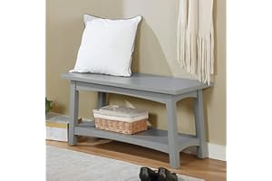 Alaterre Furniture Craftsbury 36" W Wood Entryway Bench, Gray