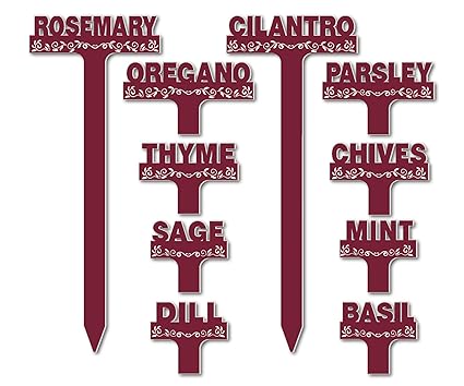 Patio, Lawn & Garden Red Tail Crafters Oval Top 08in Engraved Flexibrass Acrylic Herb Garden Stakes Plant Markers Copper Gardening
