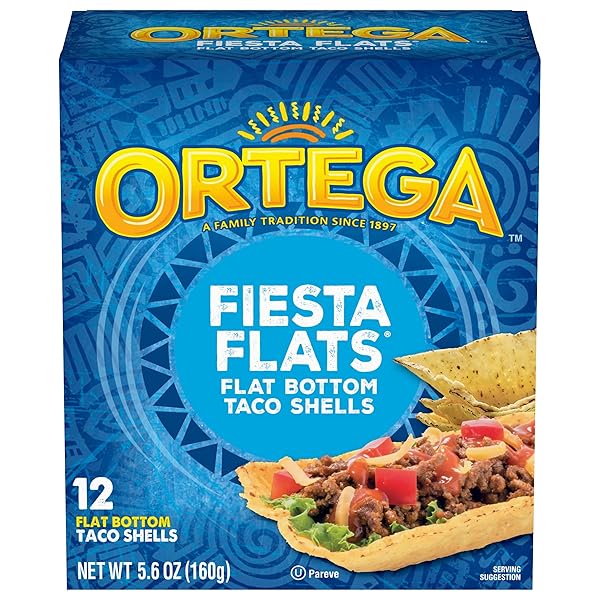 ORTEGA FIESTA FLATS, FLAT BOTTOM TACO SHELLS, 12 COUNT