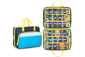 CURMIO Carrying Case Compatible with Monster Jam Trucks, Portable 1:64 Scale Monster Truck Bag Holding 34 Toy Cars for Collec