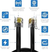 ASNQ High Speed RJ11 to RJ11 Cable 15m OFC PVC Flat Black view 6