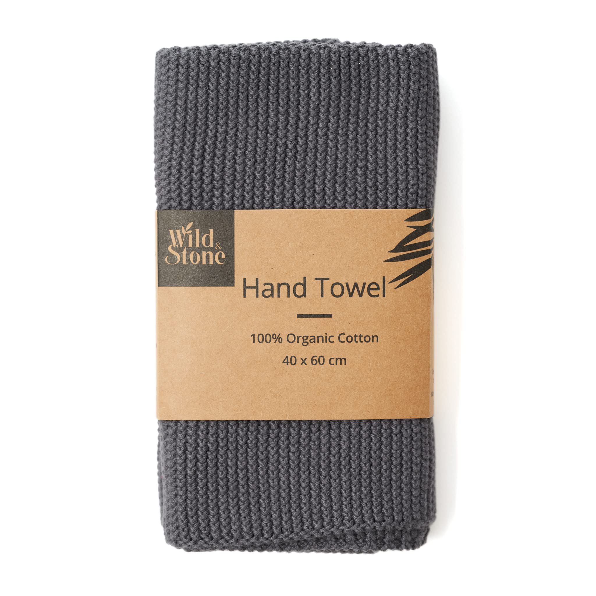 Wild & Stone | Organic Cotton Hand Towel Kitchen Towel | Perfect For Around The Home | Eco Hand Towels (Slate Grey)