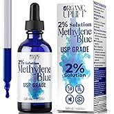 2% High Concentrate Methylene Blue 120ml Solution - Ultra High Purity, 2% Aqueous USP Grade Solution, Formaldehyde Free, Ambe