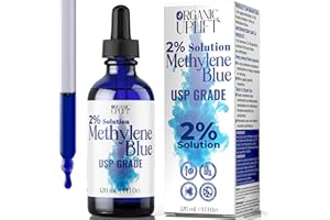 2% High Concentrate Methylene Blue 120ml Solution - Ultra High Purity, 2% Aqueous USP Grade Solution, Formaldehyde Free, Ambe