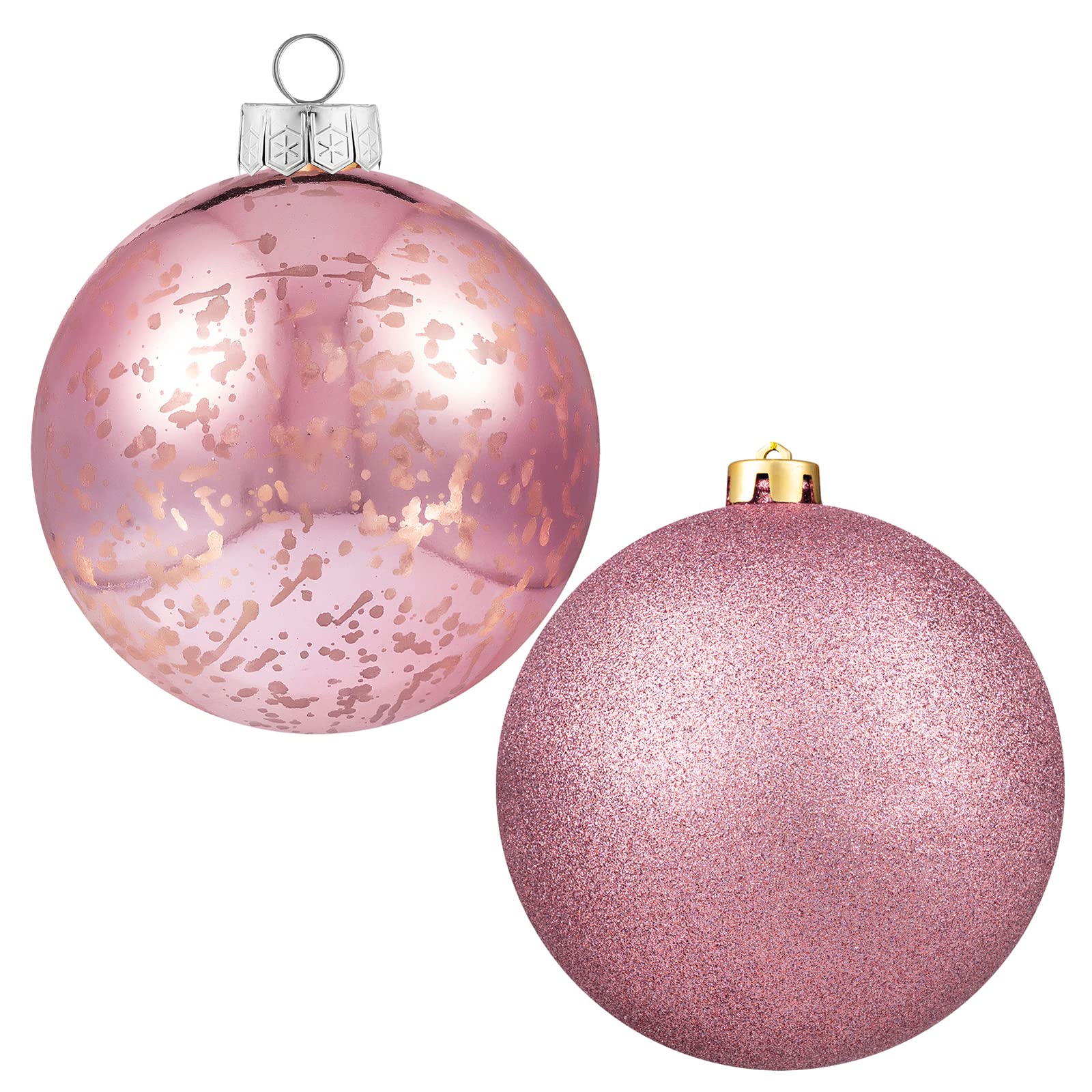 Photo 1 of XmasExp 6in Large Christmas Ornaments Christmas Ball Ornaments Giant Tree Decoration Shatterproof Decorative Hanging Balls for Holiday Party Decor (Pink,2pcs)