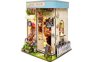 MIGGLEY Book Nook Kit for Adults, Booknook DIY Miniature House Kit, Mini House Bookshelf Decor 3D Wooden Puzzle, Birthday Gift for Family, Friends - Florist's on Spring Isle