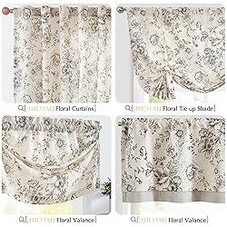 jinchan Linen Valance Curtain Farmhouse Window