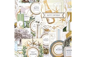 Anna Griffin Handsome Collage Card Toppers Kit - Comprehensive 176-Piece Card Making Kit with Collage Toppers & Sentiment Stickers for Crafting Personalized Birthday, Appreciation & Celebration Cards