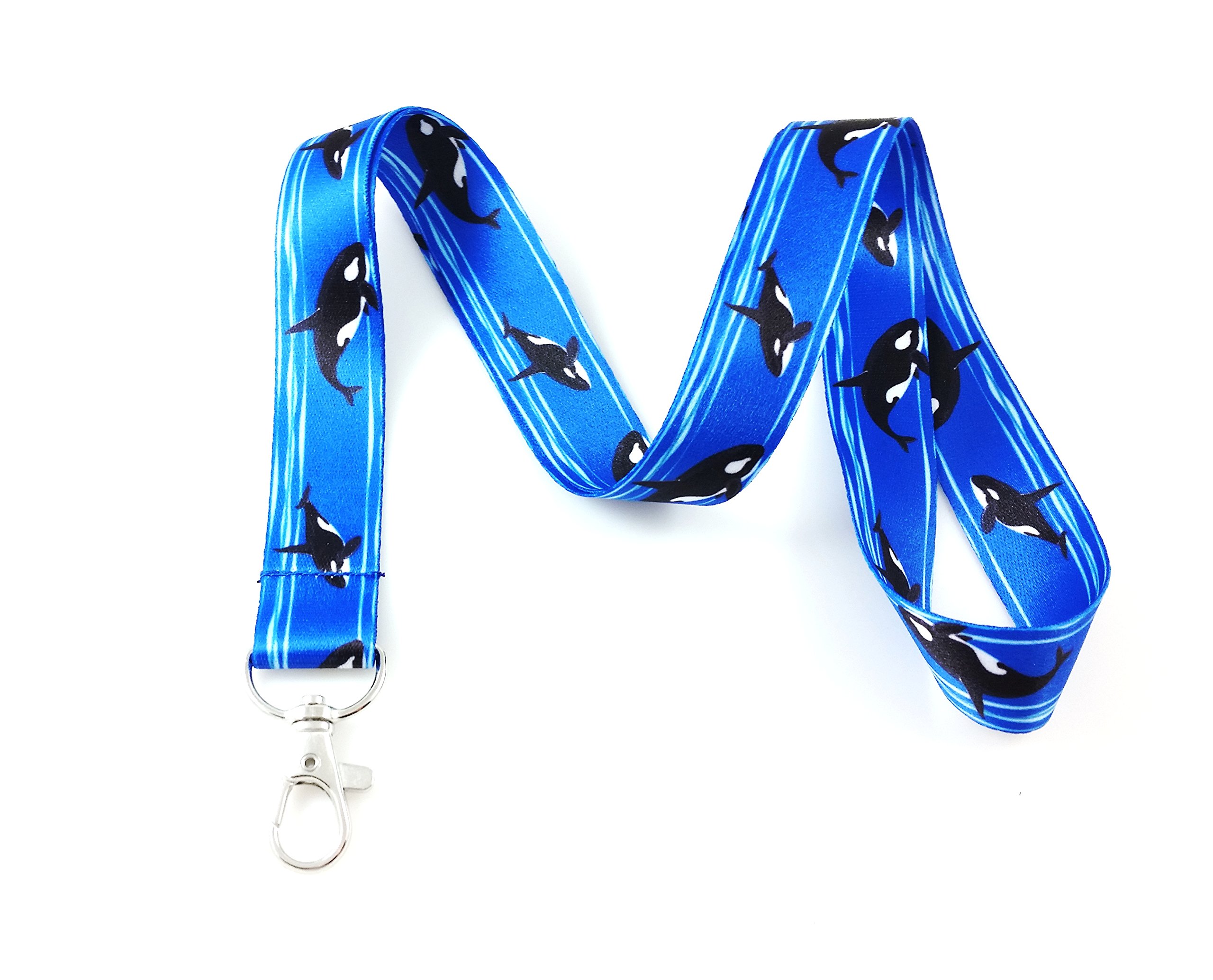 Ocean Life Lanyard Key Chain Id Badge Holder (Killer Whale)