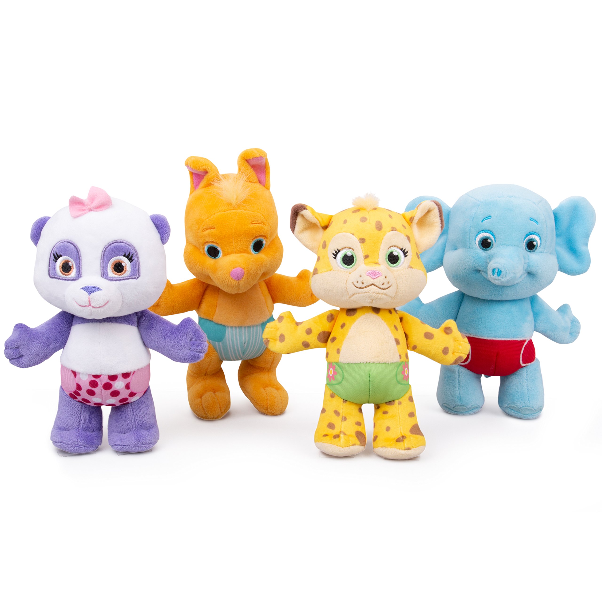 Snap Toys Word Party 7" Plush Baby Animals, 4 Pack Lulu, Bailey