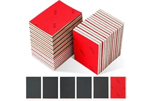 Heigble 60 Pcs 320-2500 Grit Sanding Sponge, Ultra Fine Sanding Sponges Pads, Soft Foam Sand Block Wet Dry Sanding Pads, Ultra Fine Grit Sandpaper for Model Drywall Metal Wood Furniture Polishing